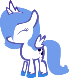 Size: 6998x7950 | Tagged: safe, artist:finalflutter, princess luna, alicorn, pony, g4, absurd resolution, female, filly, foal, simple background, solo, transparent background, vector, woona