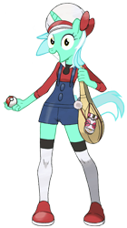 Size: 636x1137 | Tagged: safe, lyra heartstrings, anthro, g4, crossover, kotone, lyra (pokémon), namesake, pokémon, pun, skinny, thin