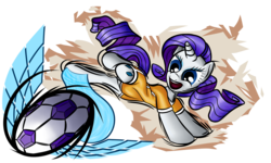 Size: 1920x1152 | Tagged: safe, artist:nuclearsuplexattack, rarity, pony, unicorn, g4, ball, clothes, female, football, kick, mare, simple background, solo, transparent background