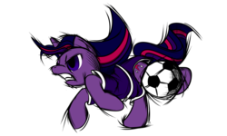 Size: 1500x900 | Tagged: safe, artist:nuclearsuplexattack, twilight sparkle, pony, unicorn, g4, ball, female, football, kick, mare, simple background, solo, transparent background, unicorn twilight