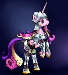 Size: 818x900 | Tagged: safe, artist:gsphere, princess cadance, alicorn, pony, g4, armor, dark background, female, mare, rearing, solo