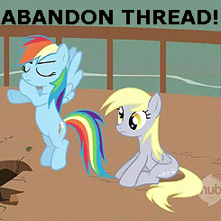 Size: 245x245 | Tagged: safe, edit, edited screencap, screencap, derpy hooves, rainbow dash, pegasus, pony, g4, the last roundup, abandon thread, animated, butt touch, caption, female, holding a pony, hoof on butt, mare