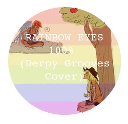Size: 900x874 | Tagged: safe, artist:emmy, applejack, rainbow dash, human, g4, cover, female, humanized, music