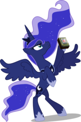 Size: 500x751 | Tagged: safe, princess luna, alicorn, pony, g4, female, mare, rearing, self-destruct button, simple background, solo, transparent background