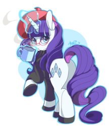 Size: 798x924 | Tagged: safe, artist:sugaryrainbow, rarity, pony, unicorn, g4, beatnik rarity, beret, butt, clothes, coffee, female, glasses, hat, magic, mare, plot, simple background, solo, sweater, transparent background