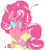 Size: 838x903 | Tagged: safe, artist:sugaryrainbow, pinkie pie, earth pony, pony, g4, cherry, female, food, mare, micro, solo