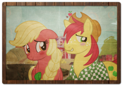 Size: 1109x778 | Tagged: safe, artist:lugiaangel, oc, oc only, pony, applejack's parents, duo, faded, hilarious in hindsight, ma apple, not bright mac, pa apple, parent, picture