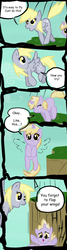 Size: 430x1600 | Tagged: safe, artist:mewcherrii, derpy hooves, dinky hooves, pegasus, pony, g4, comic, duo, female, flying lesson, mare, mother and daughter, speech bubble