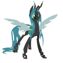 Size: 1200x1200 | Tagged: safe, artist:nowler, queen chrysalis, changeling, changeling queen, g4, crown, female, jewelry, regalia, simple background, solo, spread wings, standing, white background, wings