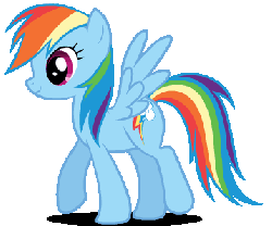 Size: 358x299 | Tagged: safe, color edit, edit, rainbow dash, pegasus, pony, g4, animated, color cycling, colored, female, gif, mane, simple background, solo, trippy, walking, white background