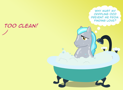 Size: 3300x2400 | Tagged: safe, artist:ohitison, squeaky clean, bath, high res, sad
