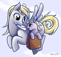 Size: 572x537 | Tagged: safe, derpy hooves, dinky hooves, pegasus, pony, g4, equestria's best mother, female, mare