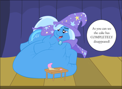 Size: 1280x939 | Tagged: safe, artist:samael, trixie, g4, belly, belly bed, fat, immobile, impossibly large belly, morbidly obese, obese, the great and bountiful trixie
