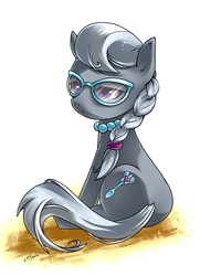 Size: 1300x1800 | Tagged: safe, artist:katiramoon, silver spoon, earth pony, pony, g4, female, filly, foal, glasses, simple background, solo, white background