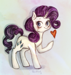 Size: 600x635 | Tagged: safe, artist:tenthy, rarity, pony, unicorn, g4, blushing, female, heart, mare, solo