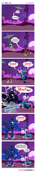 Size: 800x3787 | Tagged: safe, artist:pixelkitties, princess luna, twilight sparkle, winona, brahmin, cow, dog, g4, comic, fallout, fallout 3, flying saucer, implied death, night, radio tower, singing, ufo