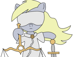 Size: 1600x1200 | Tagged: safe, artist:wrongness, derpy hooves, pegasus, pony, g4, female, justice, justice is derpy, justitia, lady justice (goddess), mare, scales of justice, simple background, solo, transparent background