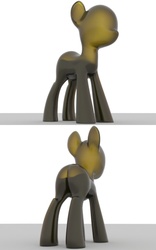 Size: 480x768 | Tagged: safe, oc, oc only, oc:coke pony, food pony, original species, 3d, 3d model, butt, plot, solo