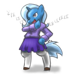 Size: 500x500 | Tagged: safe, artist:atticus83, trixie, pony, unicorn, g4, bipedal, clothes, female, japanese, mare, schoolgirl, skirt, socks