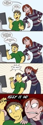 Size: 675x1953 | Tagged: safe, artist:didj, human, animation error, animator, behind the scenes, comic, computer, drawing, implied derpy, lauren faust, origin story