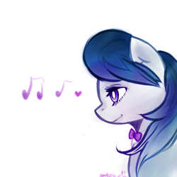 Size: 500x500 | Tagged: safe, artist:modikox, octavia melody, earth pony, pony, g4, female, heart, mare, music notes, simple background, solo, white background