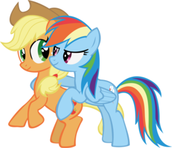 Size: 5702x4928 | Tagged: dead source, safe, artist:waranto, applejack, rainbow dash, earth pony, pegasus, pony, g4, absurd resolution, duo, duo female, female, mare, simple background, transparent background, vector