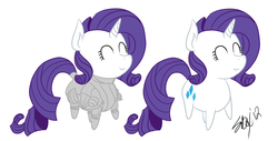 Size: 2028x1032 | Tagged: safe, artist:fribox, rarity, pony, unicorn, g4, armor, armorarity, chibi, cute, female, mare, solo