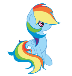 Size: 533x557 | Tagged: safe, artist:fribox, rainbow dash, pegasus, pony, g4, female, mare, simple background, solo, white background