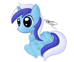 Size: 766x641 | Tagged: dead source, safe, artist:fribox, minuette, pony, unicorn, g4, clothes, cute, female, mare, no mouth, solo, sweater