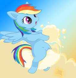 Size: 4250x4330 | Tagged: safe, artist:lyuun, rainbow dash, pegasus, pony, g4, absurd resolution, cloud, female, mare, open mouth, solo