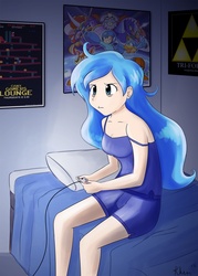 Size: 1100x1540 | Tagged: safe, artist:kprovido, princess luna, human, gamer luna, g4, female, humanized, solo