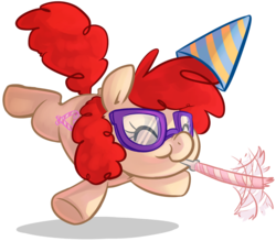 Size: 1000x876 | Tagged: safe, artist:php27, twist, g4, birthday, glasses, hat, party hat, party horn, simple background, solo, transparent background