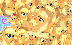 Size: 2560x1600 | Tagged: safe, artist:lightningbolt, applejack, earth pony, pony, g4, clothes, dress, female, froufrou glittery lacy outfit, gown, jackletree, mare, multeity, princess applejack, so much pony, vector, wallpaper