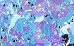 Size: 2560x1600 | Tagged: safe, artist:lightningbolt, trixie, alicorn, pony, unicorn, g4, clothes, multeity, shadowbolts costume, so much pony, trixie army, vector, wallpaper