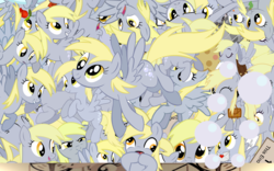 Size: 2560x1600 | Tagged: safe, derpy hooves, pegasus, pony, g4, female, mare, multeity, so much pony, unstoppable force of derp, vector, wallpaper