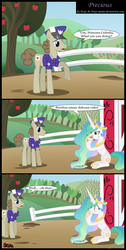 Size: 800x1589 | Tagged: safe, artist:toxic-mario, parcel post, post haste, princess celestia, alicorn, earth pony, pony, g4, the last roundup, apple, cake, cakelestia, cheek bulge, comic, concave belly, duo, eating, female, food, mailpony, male, mare, messy eating, slender, stallion, sweat, sweatdrop, sweet apple acres, thin