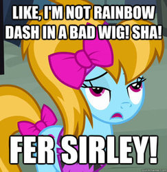 Size: 301x310 | Tagged: safe, edit, edited screencap, screencap, turf, earth pony, pony, g4, female, image macro, mare, solo, valley girl