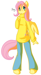 Size: 523x955 | Tagged: safe, artist:mewglethewolf, fluttershy, anthro, g4, clothes, flattershy, sweater, sweatershy
