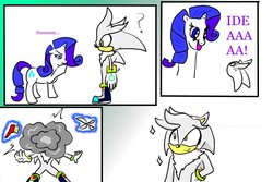 Size: 900x600 | Tagged: safe, artist:shadoweco, rarity, g4, crossover, male, silver the hedgehog, sonic the hedgehog (series)