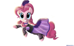 Size: 3000x1875 | Tagged: safe, artist:deathpwny, pinkie pie, earth pony, pony, g4, over a barrel, female, mare, saloon dress, saloon pinkie, simple background, solo, transparent background