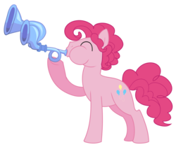 Size: 3565x2995 | Tagged: dead source, safe, artist:wicklesmack, pinkie pie, earth pony, pony, g4, season 3, the crystal empire, bubble berry, crystal empire, eyes closed, flugelhorn, high res, male, musical instrument, rule 63, simple background, solo, stallion, transparent background, trumpet, vector