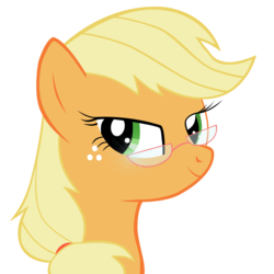 Size: 3307x3307 | Tagged: safe, artist:amethysthorn, applejack, earth pony, pony, g4, female, glasses, high res, mare, missing accessory, simple background, solo, transparent background, vector