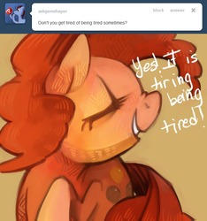 Size: 656x700 | Tagged: dead source, safe, artist:dhui, pinkie pie, ask tired pie, g4, tumblr