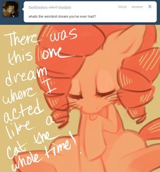 Size: 649x700 | Tagged: dead source, safe, artist:dhui, pinkie pie, ask tired pie, g4, tumblr