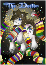 Size: 1020x1424 | Tagged: safe, artist:kiko, candy, clothes, doctor who, fourth doctor, hat, ponified, scarf