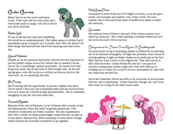 Size: 979x757 | Tagged: safe, artist:tharag, cheerilee, pinkie pie, oc, g4, clover charms, fanfic, text
