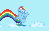Size: 550x350 | Tagged: safe, artist:cybersp0nge, rainbow dash, pegasus, pony, g4, animated, bouncing, butt, butt bouncing, cloud, cloudy, dumb running ponies, female, mare, plot, rainbutt dash, solo, wat