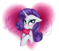 Size: 1000x866 | Tagged: safe, artist:xmetalkitty, rarity, pony, unicorn, g4, bust, female, heart, hearts and hooves day, mare, nom, simple background, solo, transparent background
