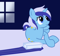 Size: 1774x1671 | Tagged: safe, artist:deadgirlslikeme, minuette, pony, unicorn, g4, female, mare, solo, toothbrush