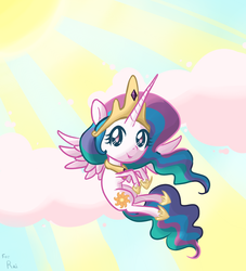 Size: 1522x1673 | Tagged: safe, artist:deadgirlslikeme, princess celestia, pony, g4, chibi, cute, female, solo